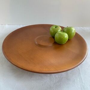 Vintage Baribocraft Canada Wooden Lazy Susan Turning Platter 15” Maple